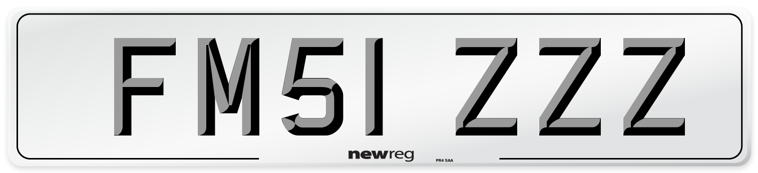 FM51 ZZZ Number Plate from New Reg